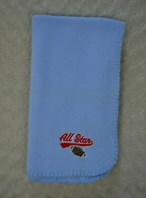Manta de bebé de fútbol americano Kidgets All Star azul rojo polar borde cosido Lovey Foto 1 de 4