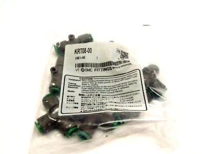 SMC KRT08-00 8mm Pneumatic Tee Fittings LOT OF 10 - Image 1 of 3
