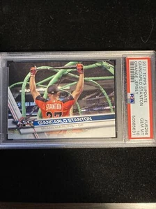 2017 Topps Update US296 Giancarlo Mike Stanton SSP Orange Jersey PSA 10 Pop 3 - Picture 1 of 4
