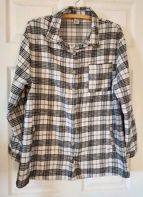 Emma's Expressions Women's Maternity Button Up Shirt Plaid Size Medium - Image 1 of 4