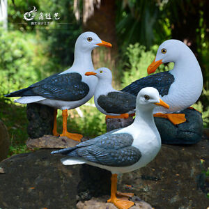 Model Seagull Garden Landscape Mediterranean Style Bird Sculpture Resin Crafts