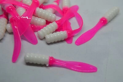 JASONS TACKLE JASONS CRAPPIE FLOPPERS 2" 30 PACK CRAPPIE LURES JIGS WHITE & FIRETAIL G2