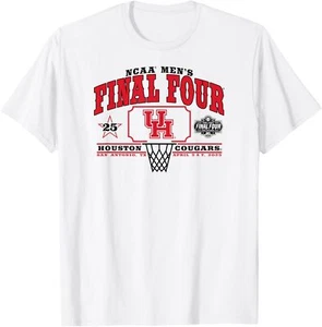 Houston Cougars Final Four 2025 Men's Basketball Star White T-Shirt - Picture 1 of 4