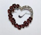 Equilibrium Silver Plated Poppies Diamante Heart Brooch