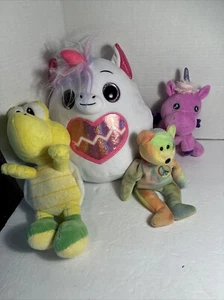 Lote de 4 Muñecas de Peluche Ty “Peace” Zuru Rainbocorn, Mario Bros. Koopa y Unicornio - Imagen 1 de 9