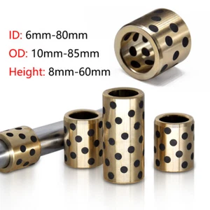 SF-1 Brass Graphite Bearing Bushing Sleeve 6mm-80mm ID Self Lubricating Oilless - Picture 1 of 4