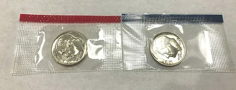 1984 P D S Roosevelt Dime Choice Unc in Mint Cello + Oroof Cover