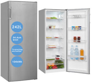exquisit Vollraumkühlschrank 242 L inoxlook Kühlschrank freistehend