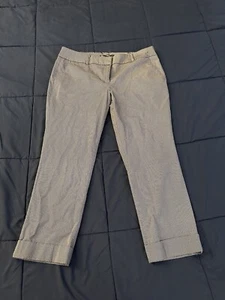 New York Company 7th Avenue Pants 8 Black White Polka Dot Capri Flat Front - Picture 1 of 11