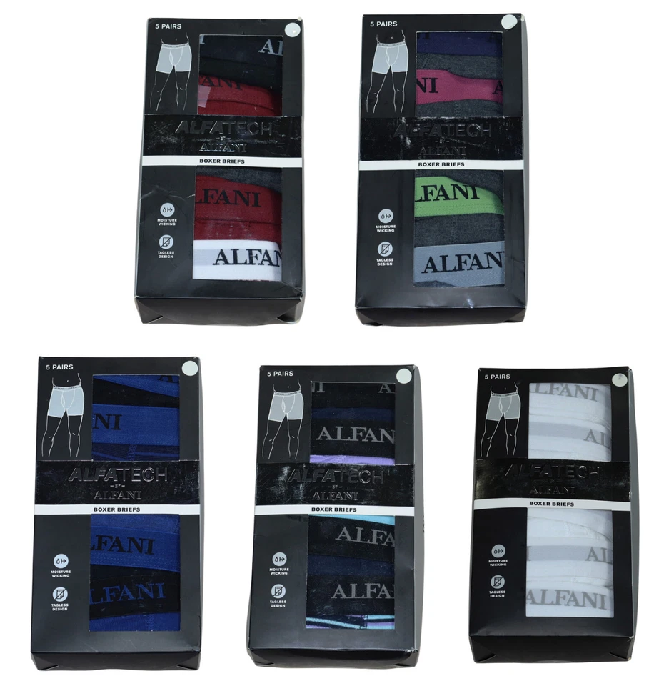 Трусы-боксеры Alfani AlfaTech упаковка 5 шт. мужское нижнее белье без бирок выберите цвет/размер - Изображение 1 из 1