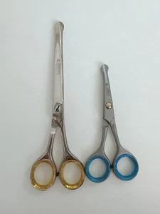 Pet Dog Cat Grooming Scissors Set, Stainless Steel Curved & Safety Round Tip - Picture 1 of 5