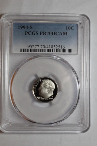 1994 S PCGS PR70 Roosevelt Dime Cover