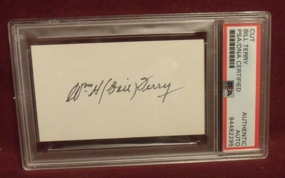 WILLIAMS BILL TERRY NY GIANTS CUT SIGNATURE CARD SIGNED AUTO PSA/DNA SLABBED - Image 1 of 1