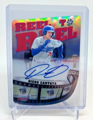 2023 Bowman's Best Reel To Reel DIEGO CARTAYA Refractor Die-Cut AUTO 144/150 - Image 1 of 2