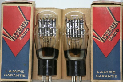 Par de tubos 2A3 nuevo en caja Visseaux Francia negro grabado colgante s 45 300b amplificador Foto 1 de 4