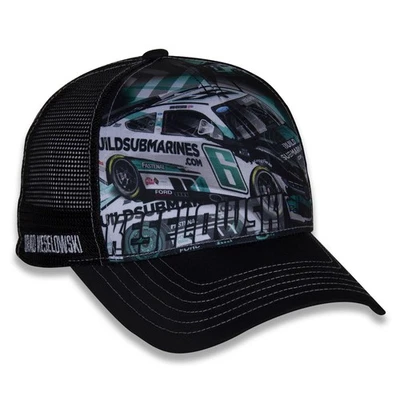 Bandeira quadriculada masculina esportiva preta Brad Keselowski motorista carro caminhoneiro ajustável - Imagem 1 de 4