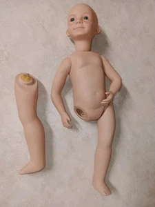 Porcelain Doll Blue Eyes Freckles Mil Seeley Repro Boots Tyner Vtg READ Signed - Picture 1 of 15