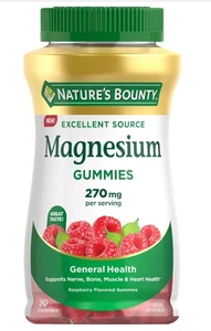 Nature's Bounty MAGNESIUM Gummies, 270mg, Raspberry Flavor, 90 ct - Picture 1 of 1