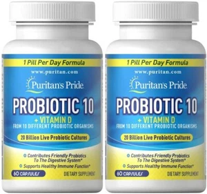Probiotic 10 with Vitamin D, 60 Capsules (Pack of 2) - Picture 1 of 3