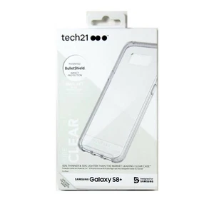 TECH21 CASE FOR SAMSUNG GALAXY S8+ PURE CLEAR IMPACT PROTECT LIGHT NEW T21-5603 - Picture 1 of 2