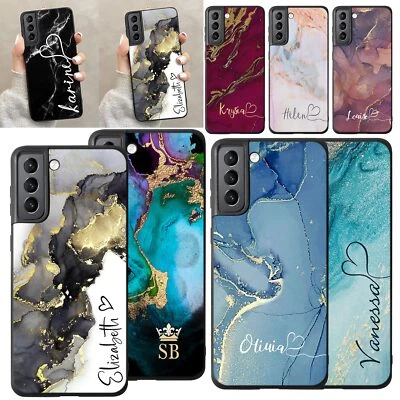 Marble Phone Case For Samsung Galaxy S23 S22 Ultra S21 FE Personalised Gel Cover - Image 1 of 4