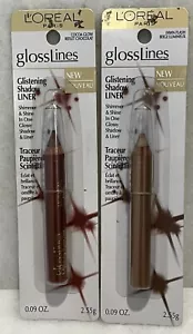 2 L'oreal GlossLines Delineador de Sombra Brillante - Cacao Glow & Fawn Flash - 0.09oz - Imagen 1 de 2