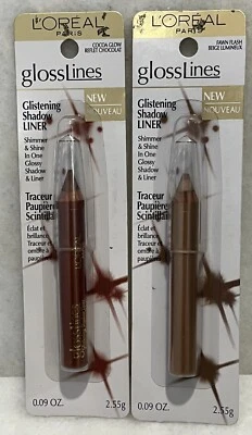 2 L'oreal GlossLines Glistening Shadow Liner - Cocoa Glow & Fawn Flash - 0.09oz - Image 1 of 2