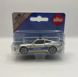 Siku Porsche 911 Autobahpolizei silber Polizeiauto 1528 - Bild 1 von 2
