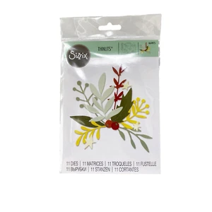 Sizzix Thinlits Buds & Branches Metal Cutting Dies Christmas Holiday 664975 NEW - Picture 1 of 9