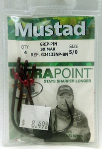 Mustad UltraPoint Grip-Pin 5/0 Flipping/Punching Hooks - Picture 1 of 2