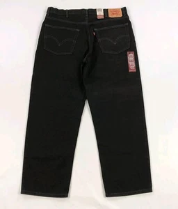 Levis Jeans Mens 38x29 Black Denim Pants Relaxed Fit 550 Y2K - NEW Old Stock - Picture 1 of 15
