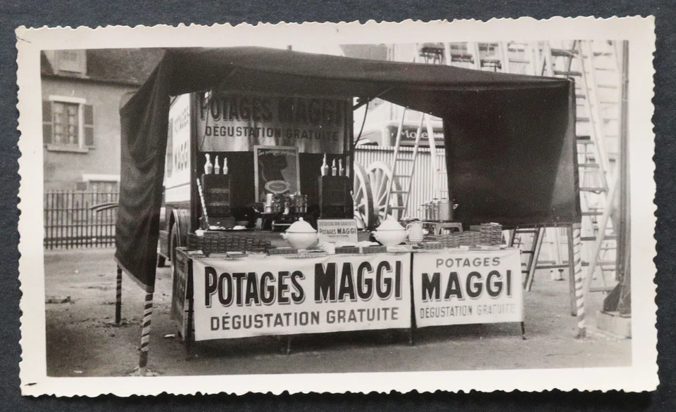 1930 Photo dégustations Potages MAGGI Bouillon KUB camion plaque émaillée 3 - Photo 1/1