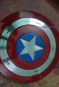 Escudo Vengador 18" Capitán América utilería artesanal réplica escudo cosplay de metal - Imagen 1 de 5