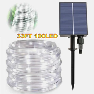 33FT 100 LEDs Outdoor Garden Lamp String Light Solar Rope Tube Lights Waterproof - Picture 1 of 17