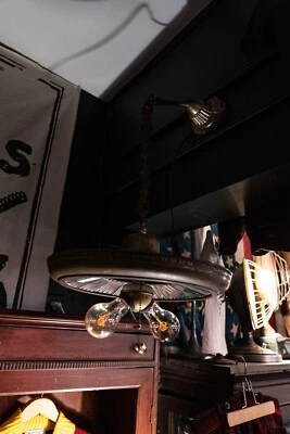 Luminária estilo espelho Frink abajur com coluna Canapi - início da década de 1920 - Imagem 1 de 3