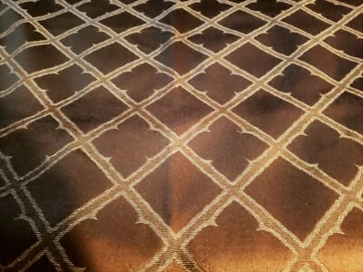 GOLDEN TAN WOVEN HARLEQUIN REMNANT UPHOLSTERY  FABRIC - Image 1 of 3