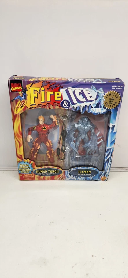 ToyBiz Marvel Comics Fire & Ice Human Torch and Iceman Figures 1 of 24 000