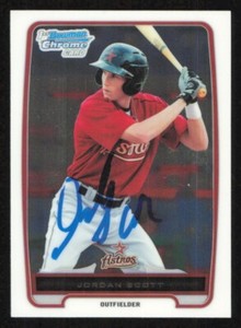 JORDAN SCOTT Autograph Baseball card auto HOUSTON ASTROS