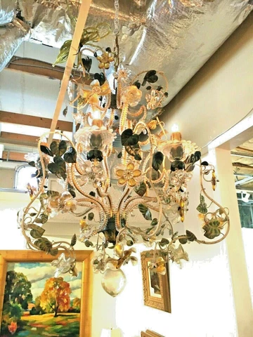 Venetian Murano Glass Chandelier From Italy Cover