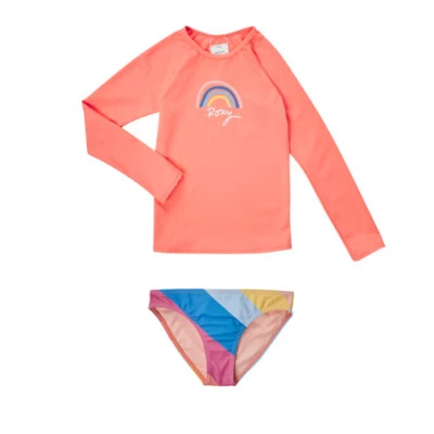 Roxy Girl's 4 Touch of Rainbow Long Sleeve 2 Pc Rash Guard Tankini Swimsuit Set - Image 1 of 2