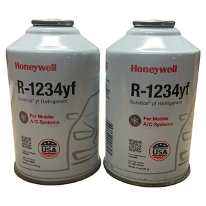 Honeywell R-1234YF Solstice Refrigerant 8oz 2 Cans Motor Vehicle AC Made in USA - Picture 1 of 5