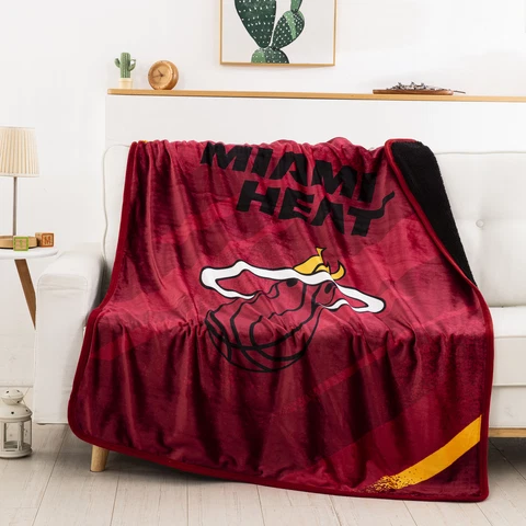Northwest NBA Miami Heat Velocity Silk Touch Sherpa Throw Blanket, 50" x 60" Cover