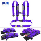 Purple 2inch 4-Point Harness Quick Release Safety Seat Belt+1Pair Shoulder Pads