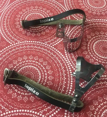 CHRISTOPHE BREVETE SGDG Approved Pedal Cages Lapize Leather Straps  SMALL - Image 1 of 4