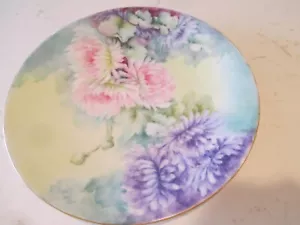 Schöner antiker T & V Limoges handbemalter Chrysanthementeller 9 1/2" - Bild 1 von 7