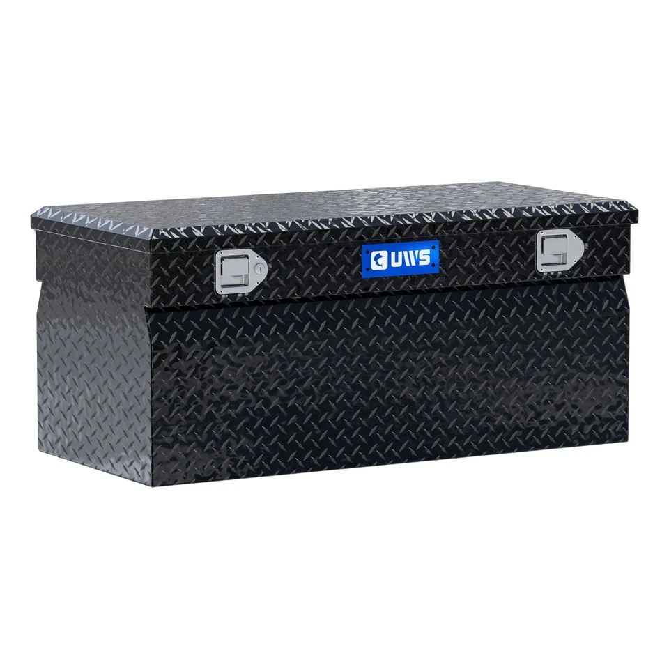UWS 42" Wedge Utility Chest Box Tool Box (Heavy Packaging) Gloss Black Aluminum Foto 1 de 4