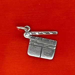 Retired James Avery Sterling Silver Clapperboard  Movie Director's Slate Charm - Picture 1 of 3