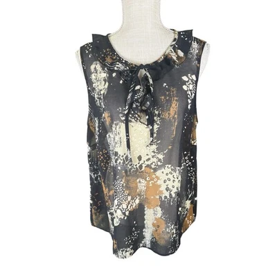 Camiseta sin mangas CAbi incandescente para mujer L volantes transparentes oscura romántica femenina 4185 Foto 1 de 4