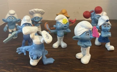 "Figuras Pitufo - Lote de 9 - Juguetes Happy Meals de colección Peyo de 3"" McDonalds 2011" Foto 1 de 2