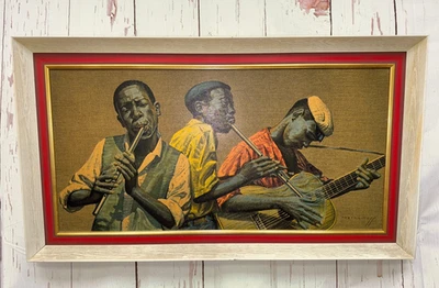 Escaso Vladimir Tretchikoff Original Impresión Enmarcada The Penny Whistlers 1965 Foto 1 de 4